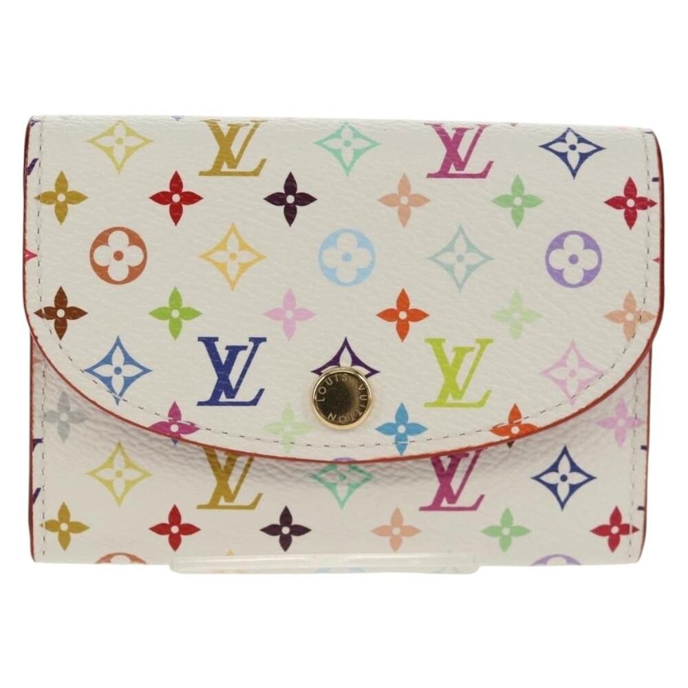Louis Vuitton Monogram Multicolor Porte Monnaie Rosary Coin Purse White
